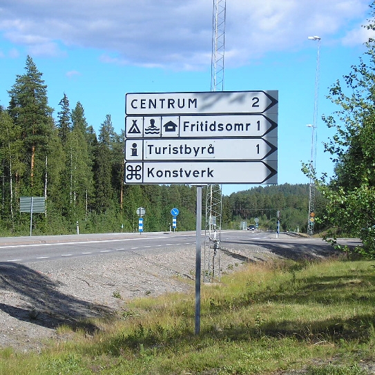 Hinweisschild nowhere in Nordschweden